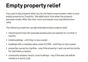 Empty property Relief
