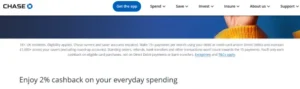 Chase UK's 2% cashback offer