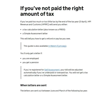 Official HMRC guidance confirming that P800 tax calculation letters